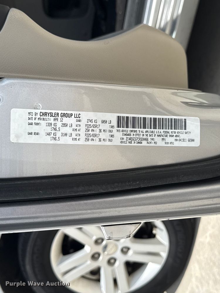 image for item ET6241 2012 Dodge Grand Caravan van