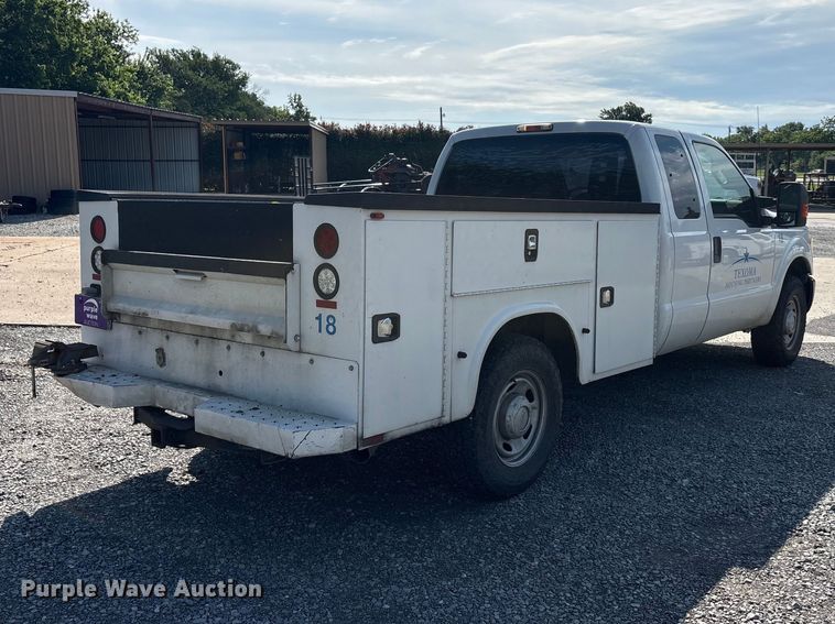 image for item EU5568 2016 Ford F250 Super Duty Ext. Cab utility bed pickup truck