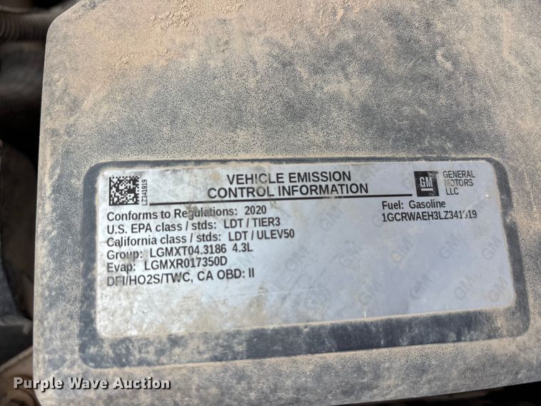 image for item EU5599 2020 Chevrolet Silverado 1500 Ext. Cab pickup truck