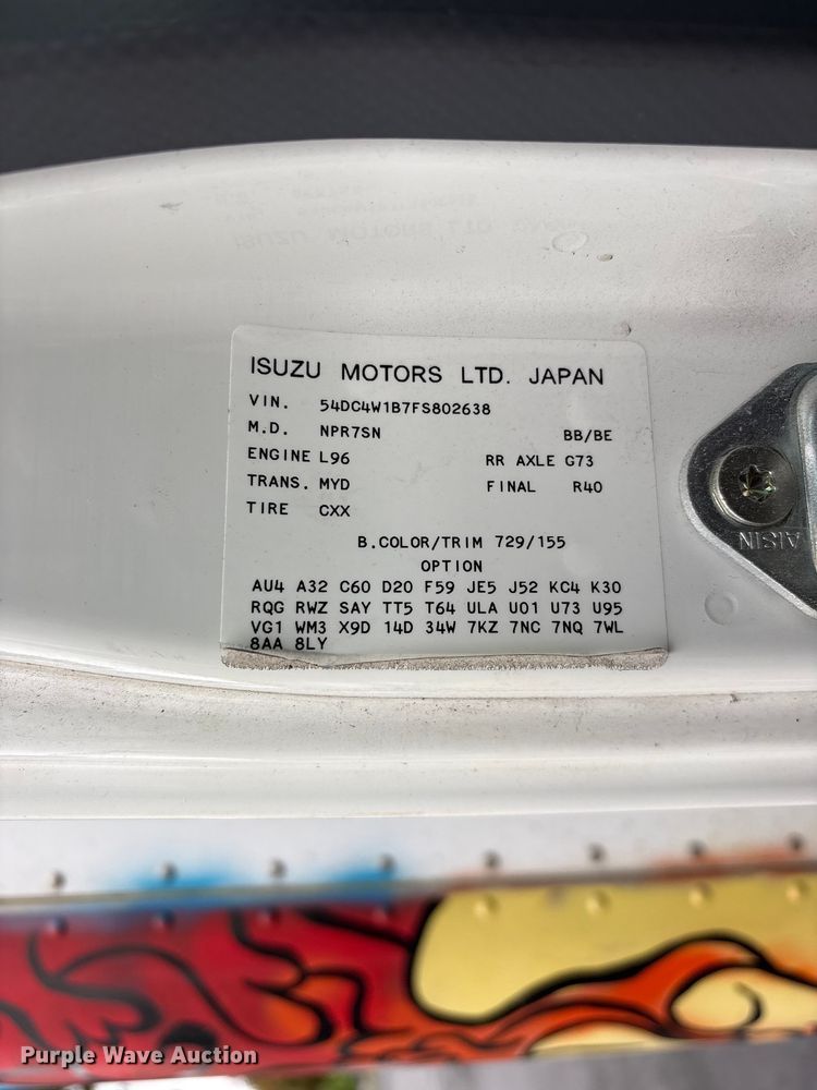 image for item EU8689 2015 Isuzu NPR box truck