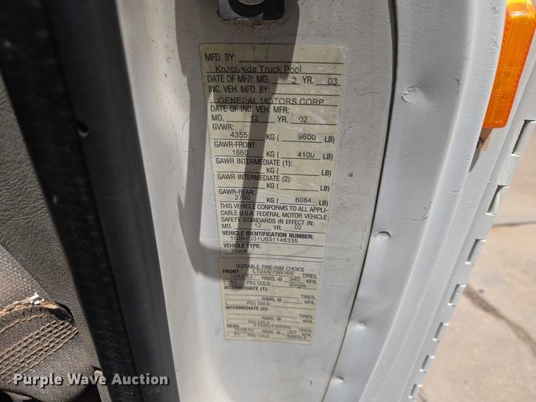 image for item EW0140 2003 Chevrolet Express utility van