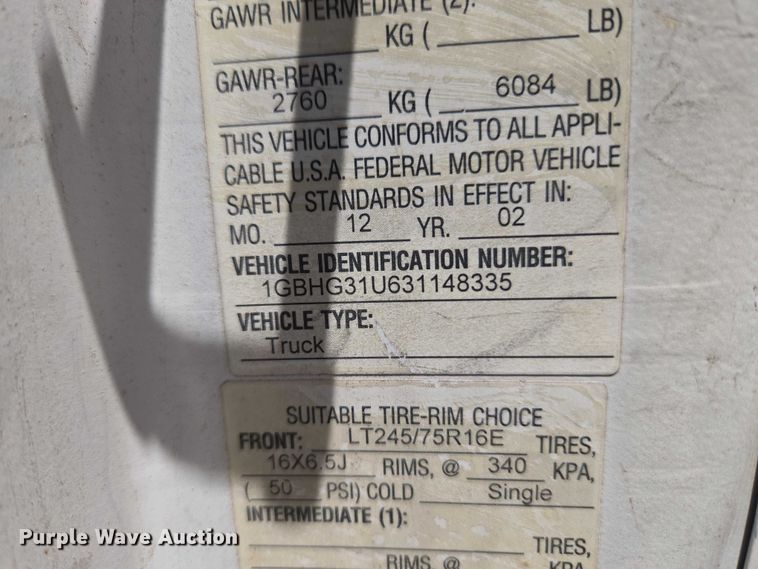 image for item EW0140 2003 Chevrolet Express utility van