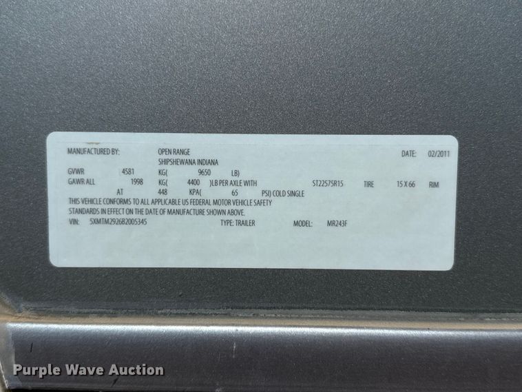 image for item EW4582 2011 Mesa Ridge MR243F camper