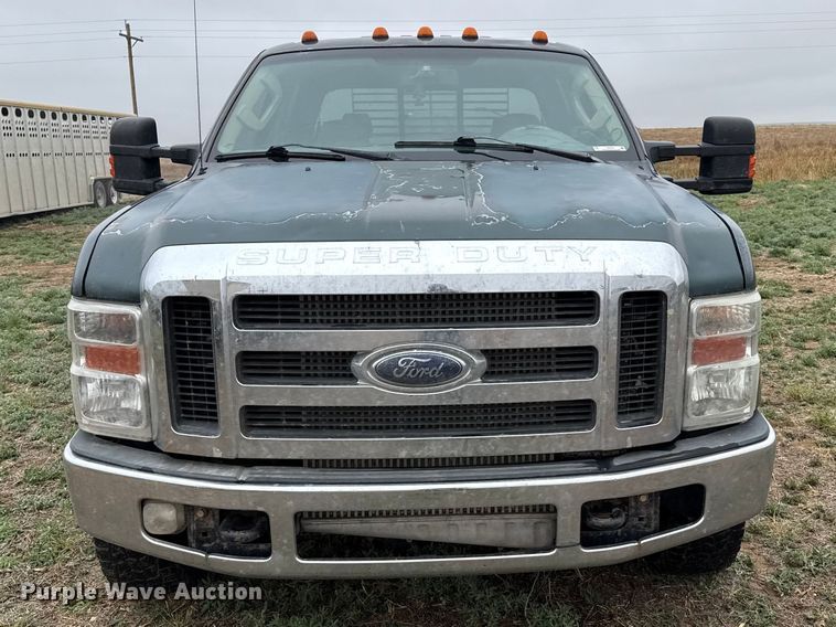 image for item FB6495 2008 Ford F350  Super Duty Crew Cab dump flatbed pickup truck