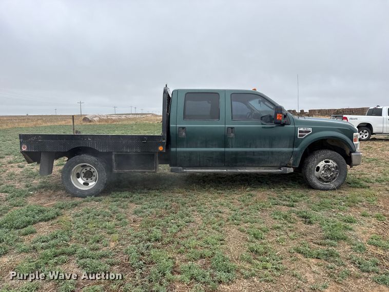 image for item FB6495 2008 Ford F350  Super Duty Crew Cab dump flatbed pickup truck