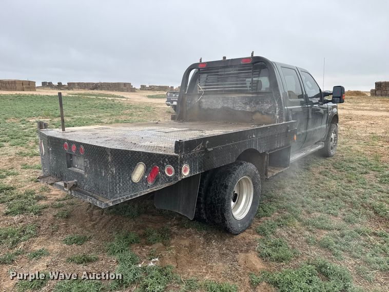 image for item FB6495 2008 Ford F350  Super Duty Crew Cab dump flatbed pickup truck
