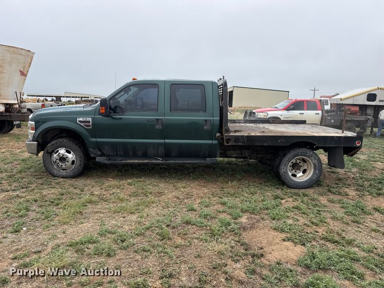 image for item FB6495 2008 Ford F350  Super Duty Crew Cab dump flatbed pickup truck