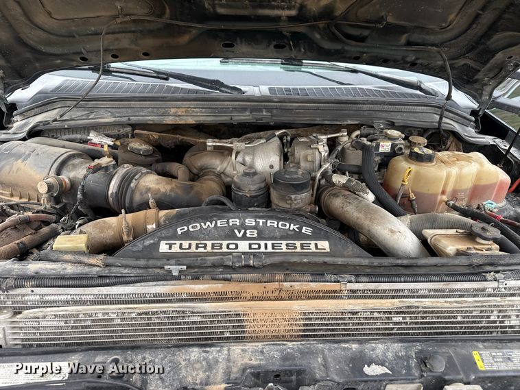image for item FB6495 2008 Ford F350  Super Duty Crew Cab dump flatbed pickup truck