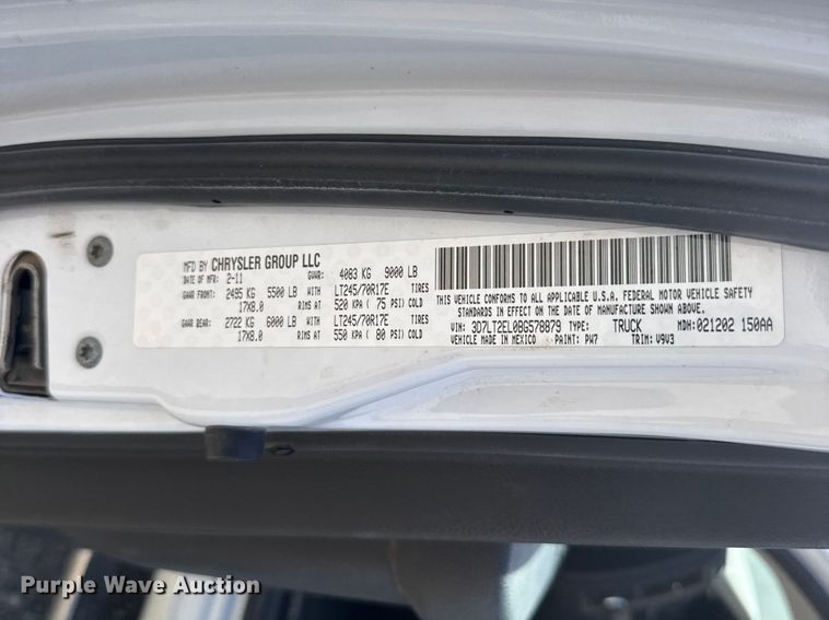 image for item FB7390 2011 Dodge Ram 2500 pickup truck