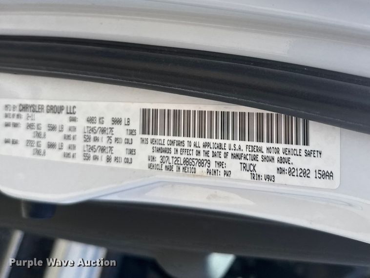 image for item FB7390 2011 Dodge Ram 2500 pickup truck