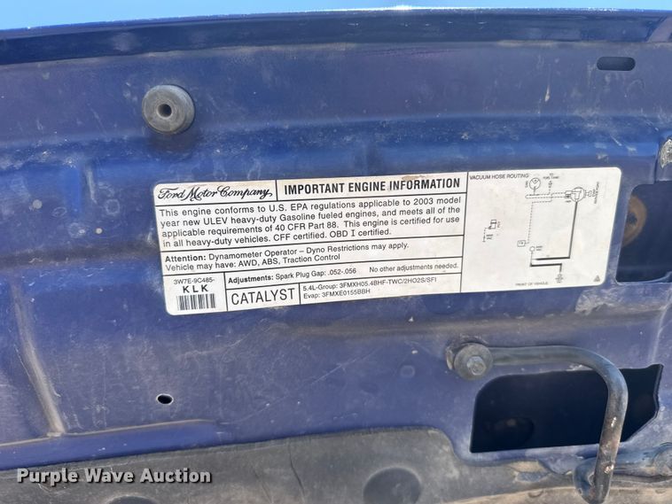 image for item FB7401 2003 Ford F250 Super Duty Ext. Cab pickup truck
