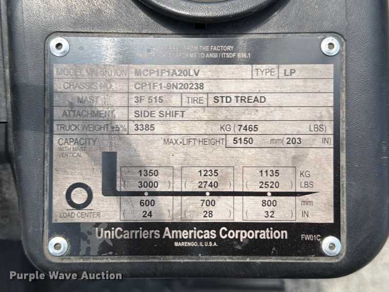 image for item FB8170 2016 UniCarriers CFS40 forklift
