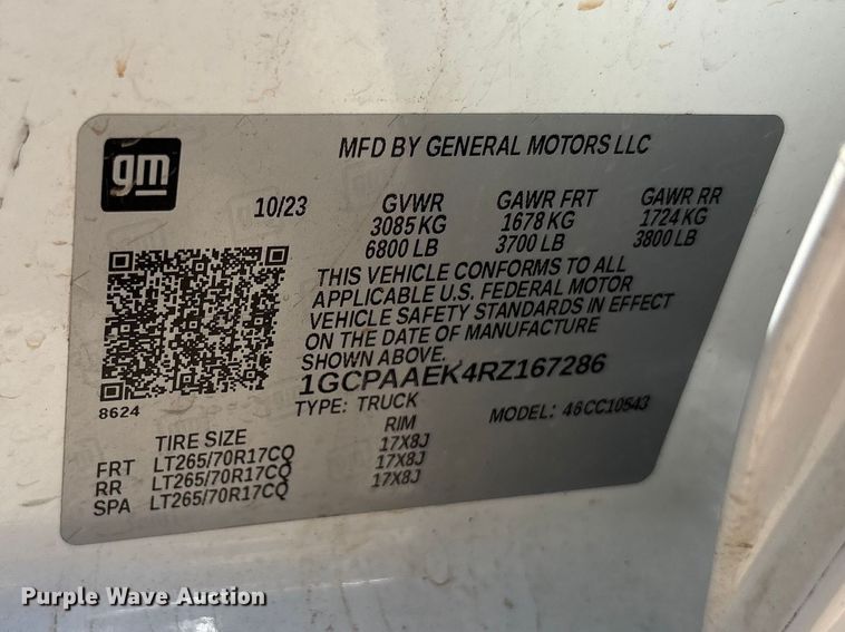 image for item FC2275 2024 Chevrolet Silverado Crew Cab pickup truck