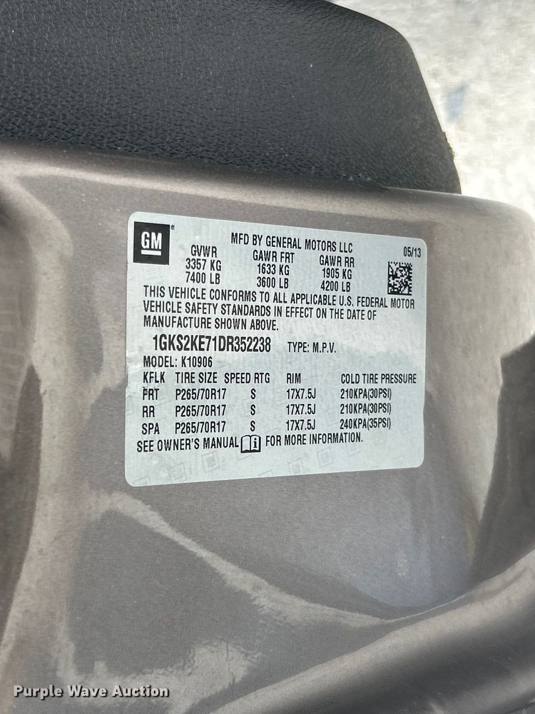 image for item FC2680 2013 GMC Yukon XL SLT SUV