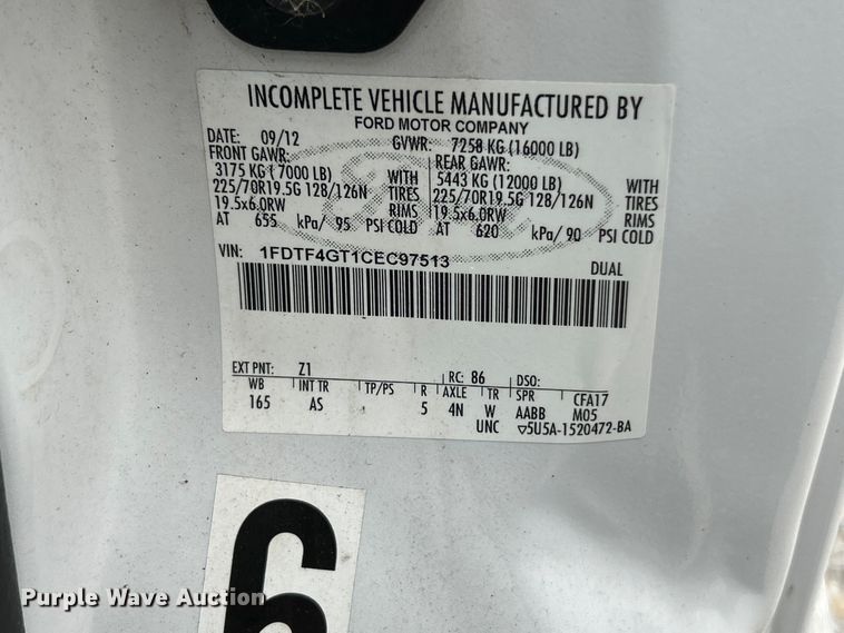image for item FC2682 2012 Ford F450 Super Duty XL flatbed truck