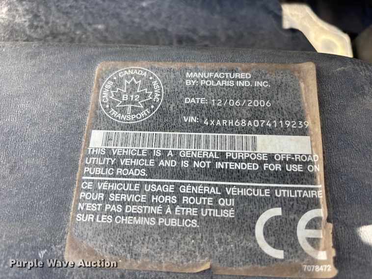 image for item FC4647 2007 Polaris Ranger utility vehicle