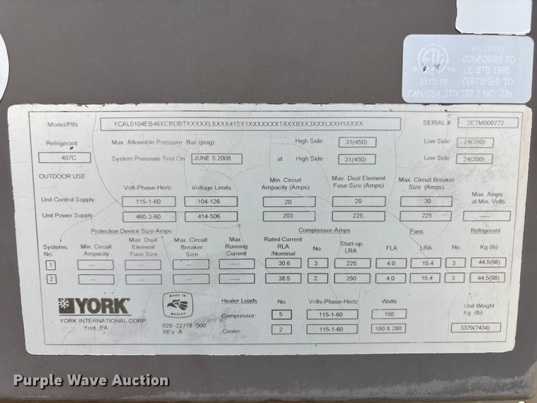 image for item FC4659 York air conditioner unit