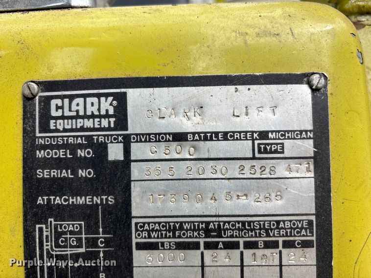 image for item FC4660 Clark C500 forklift