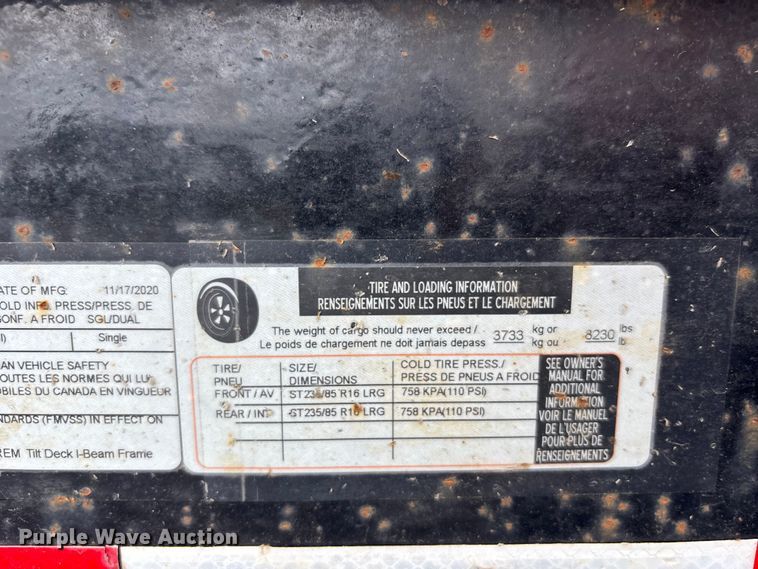 image for item FC4666 2021 Load trail tilt deck utility trailer