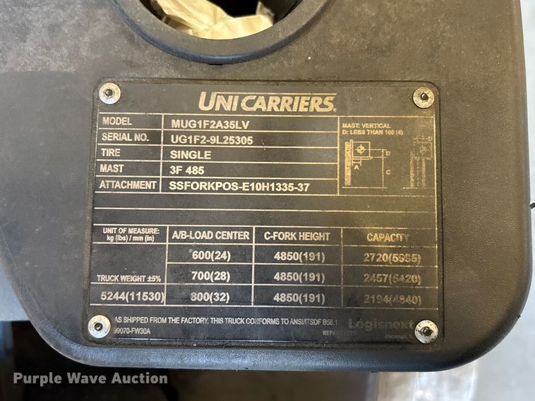 image for item FC4668 2015 Nissan PF70 forklift