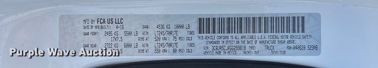 image for item FG0348 2016 RAM 2500 Heavy Duty Crew Cab pickup truck