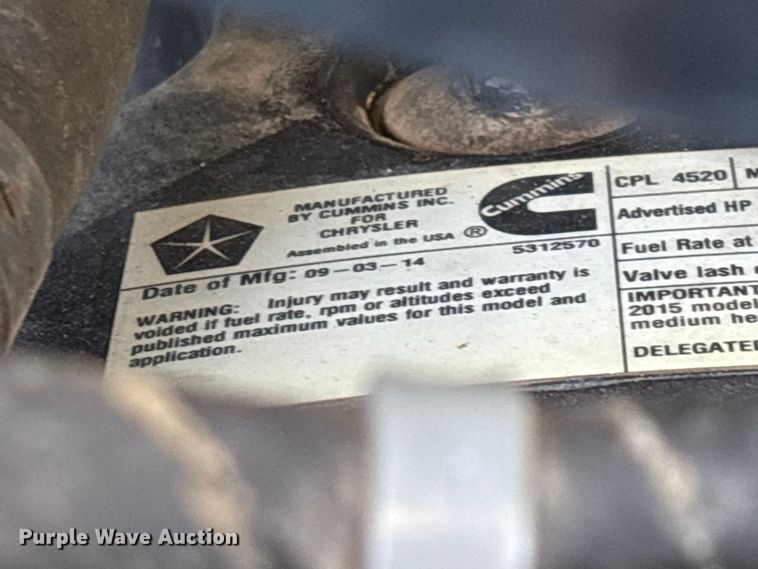 image for item FG0349 2015 RAM 4500  utility / service truck
