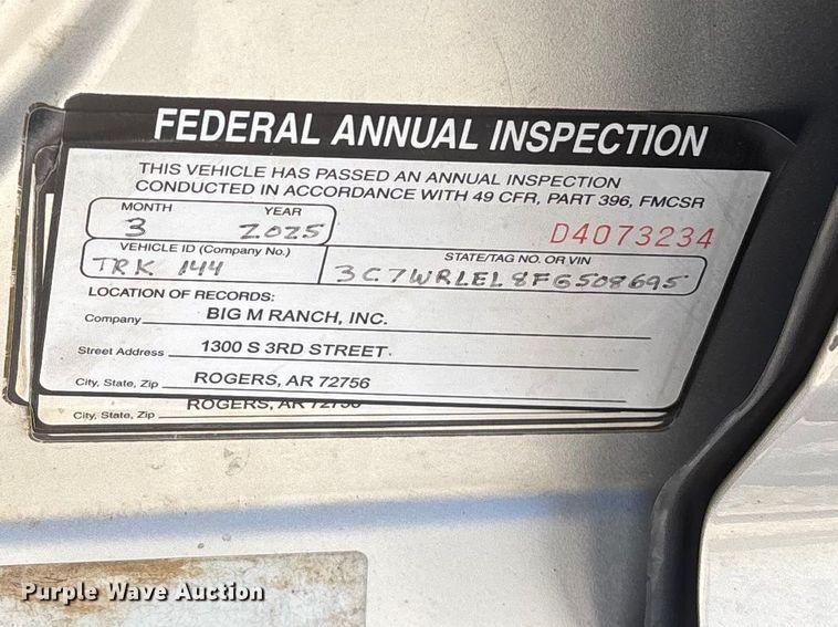image for item FG0349 2015 RAM 4500  utility / service truck