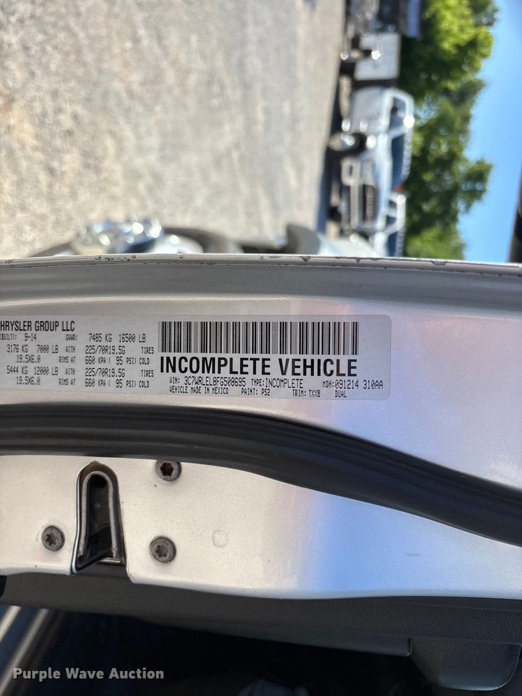 image for item FG0349 2015 RAM 4500  utility / service truck