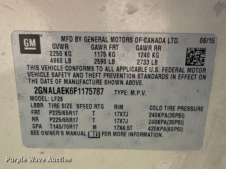image for item FG0364 2015 Chevrolet Equinox SUV