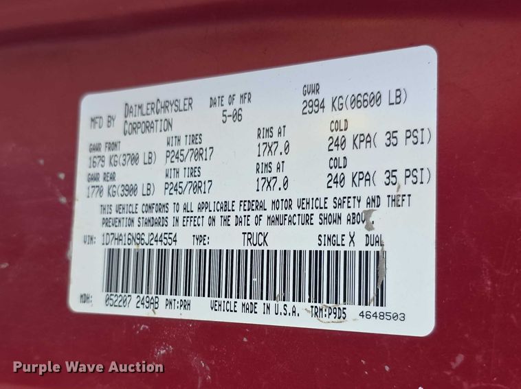 image for item FH6073 2006 Dodge Ram 1500 pickup truck