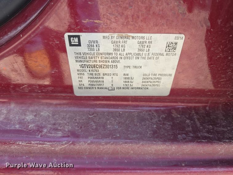 image for item FH6075 2014 GMC Sierra 1500  Ext. Cab pickup truck