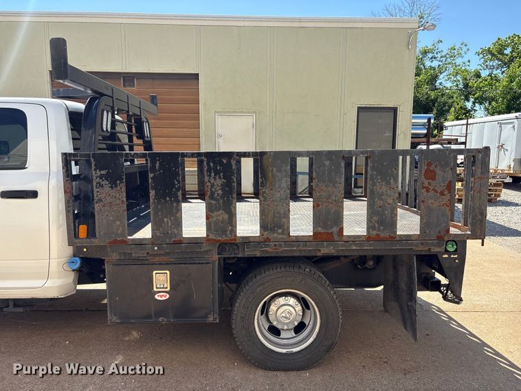 image for item FI0180 2020 RAM 3500 Crew Cab flatbed pickup truck