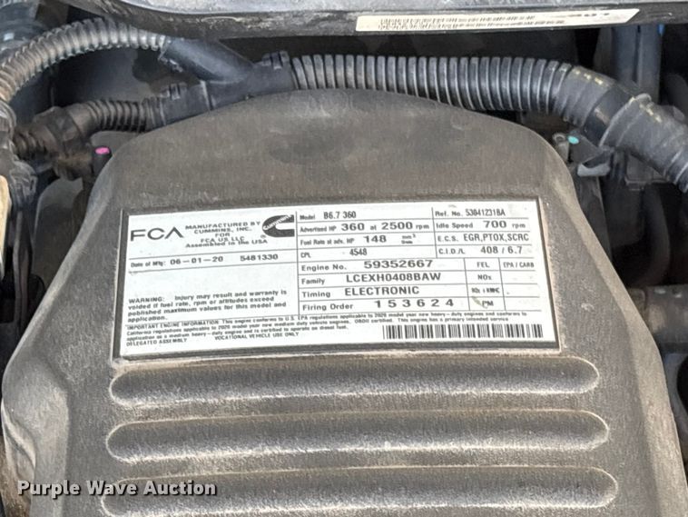 image for item FI0180 2020 RAM 3500 Crew Cab flatbed pickup truck