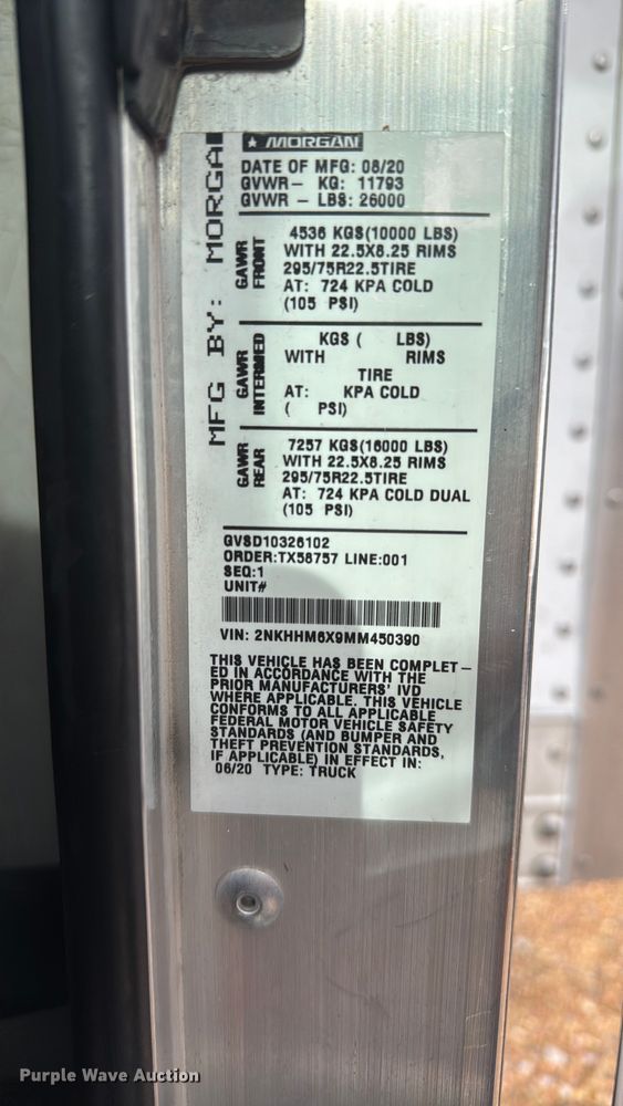 image for item MX9252 2021 Kenworth T270 box truck
