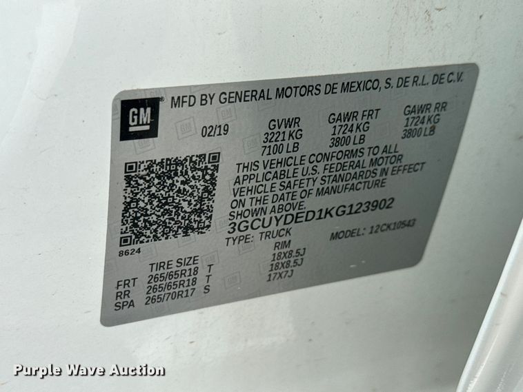 image for item NA9346 2019 Chevrolet Silverado 1500 Crew Cab pickup truck