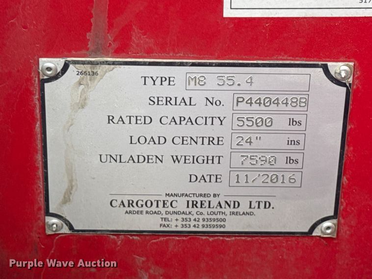 image for item ND9478 2016 Moffett M8 55.4 forklift