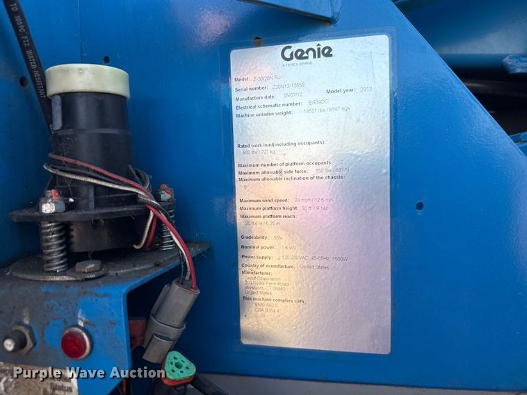 image for item ND9479 2012 Genie Z-30/20N RJ boom lift