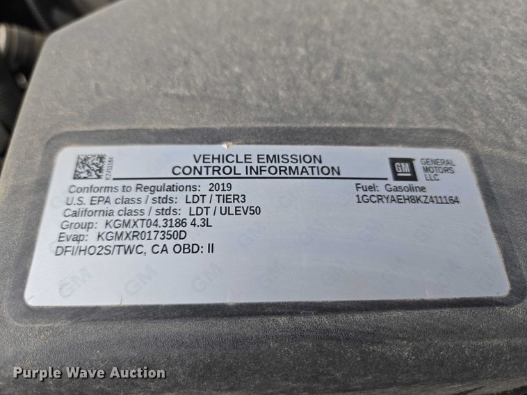 image for item YA3243 2019 Chevrolet Silverado 1500 Ext. Cab pickup truck