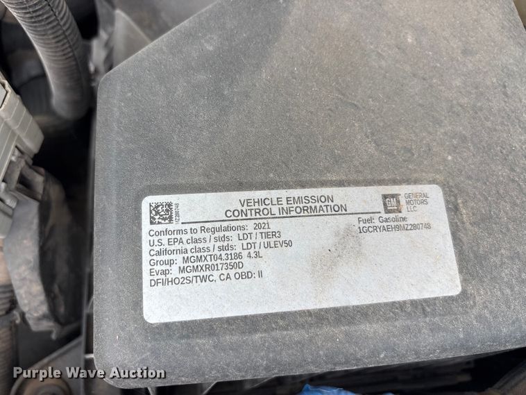 image for item YA3303 2021 Chevrolet Silverado 1500 Ext. Cab pickup truck