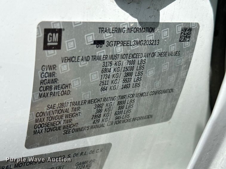 image for item YA3358 2021 GMC Sierra 1500 AT4 Crew Cab pickup truck