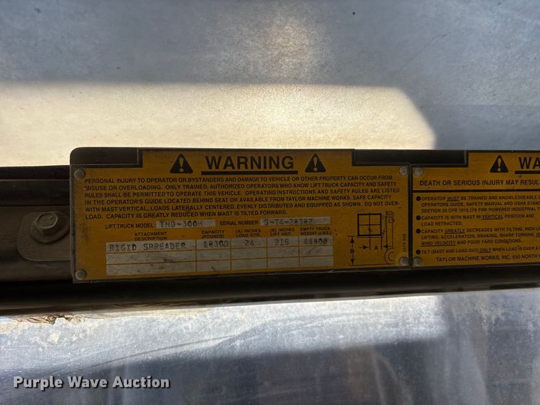 image for item DV4321 1999 Taylor THD300 forklift