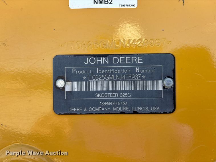 image for item DV4326 2022 John Deere 325G tracked skid steer loader