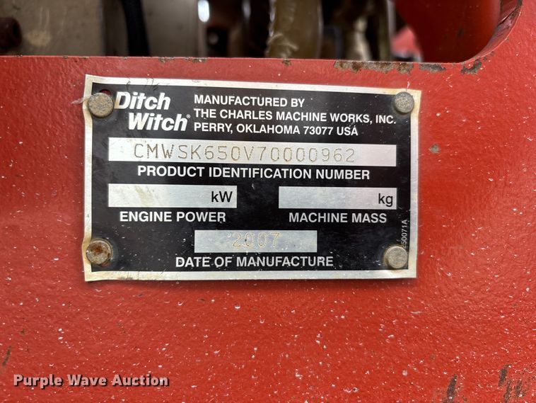 image for item DV4364 2007 Ditch Witch SK650 compact utility loader
