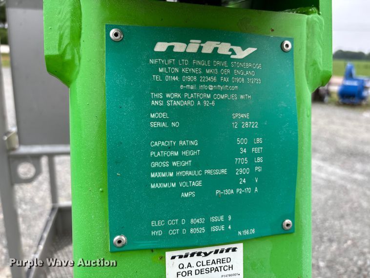 image for item DV4374 Nifty Lift SP 34 NE boom lift