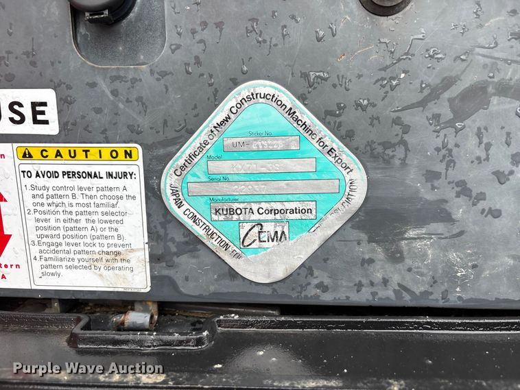 image for item DV4377 2018 Kubota KX71-3 mini excavator
