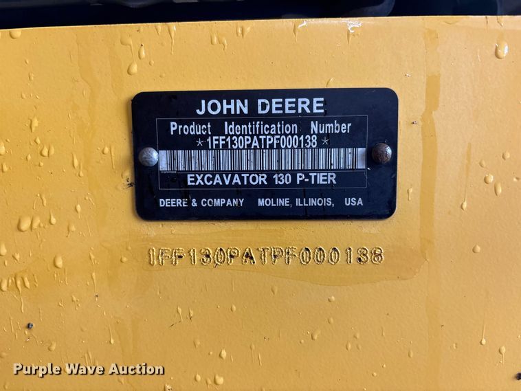 image for item DV4378 2023 John Deere 130P excavator