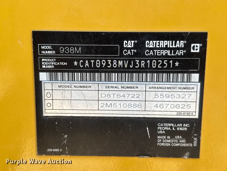 image for item DW6766 2023 Caterpillar 938M wheel loader