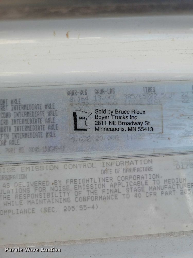 image for item DZ7126 2002 Sterling sewer jetter truck