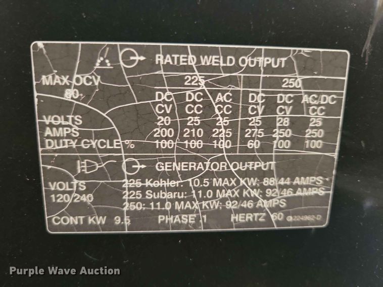 image for item DZ7191 Miller Bobcat 250 welder/generator