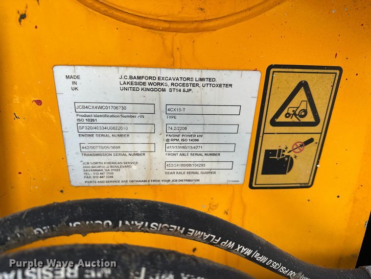 image for item EA4875 2010 JCB 4CX15-T backhoe